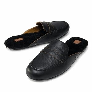 NEW UGG Womens Black Leather Loafers Shaine Australia Luxury Classy 6 Office